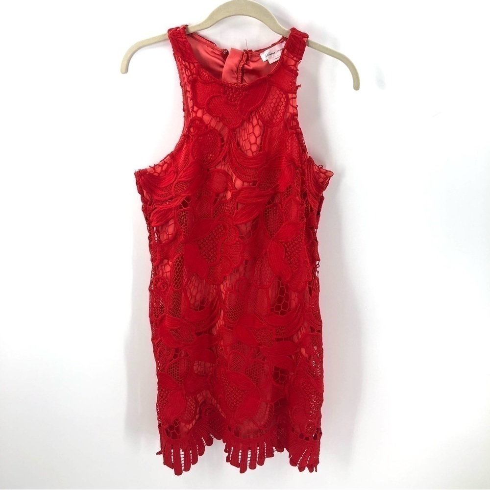 Lovers + Friends Caspian Dress Women Small Floral Lace Mini High Neck Party HOCO - Picture 10 of 11